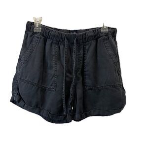 GAP Gray Pull on 100% Lyocell Shorts Drawstring Pockets Chambray Womens Size S